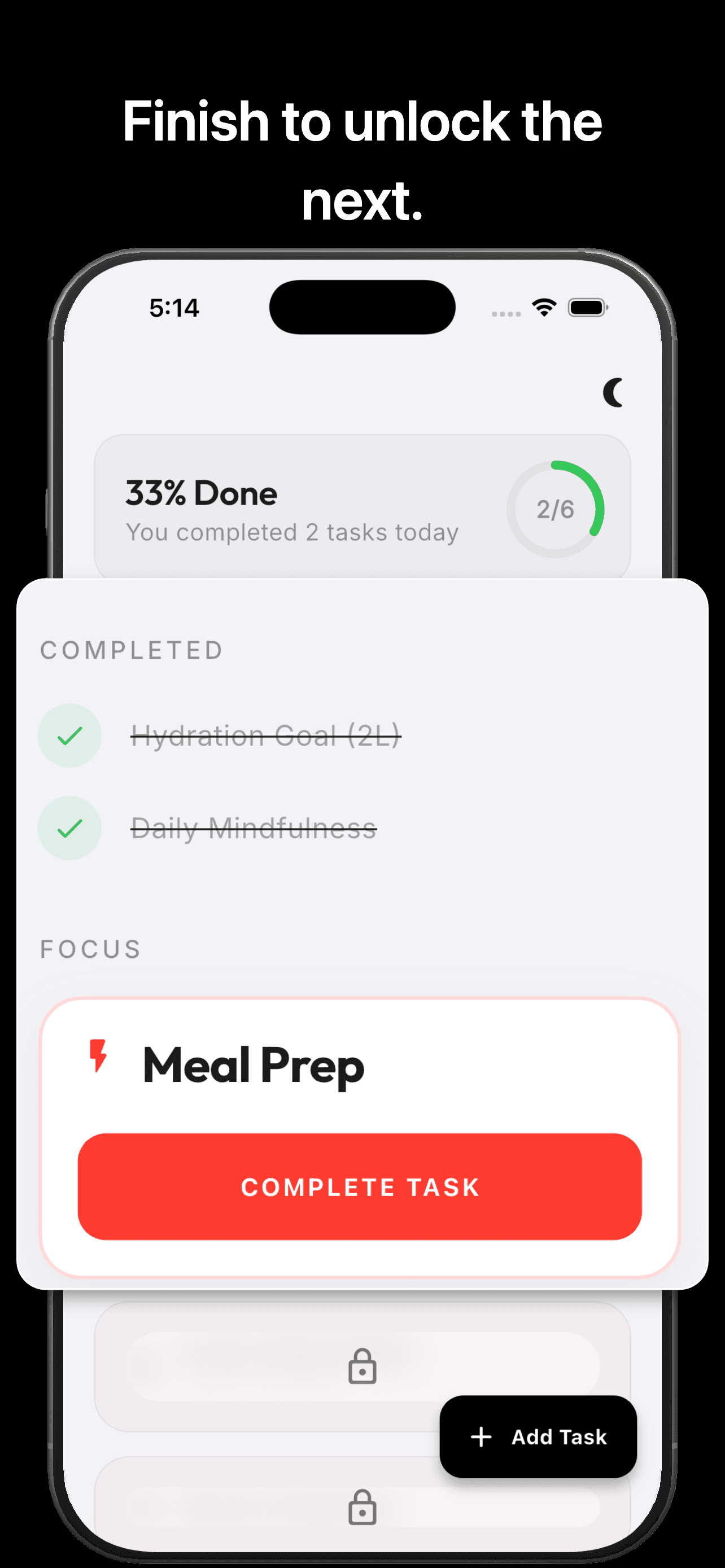 Unlck locked tasks view